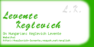 levente keglevich business card